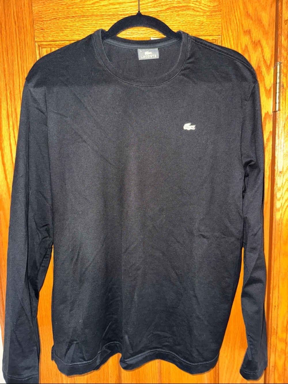 Lacoste Black Long-Sleeve Crewneck Shirt